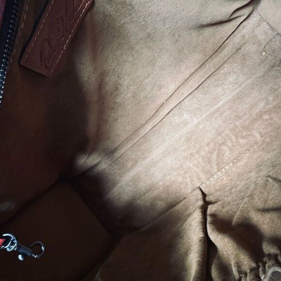 Patricia Nash Zancona Ochre Rust Orange Tooled Leather Purse Tote Shoulder Bag - Picture 8 of 11